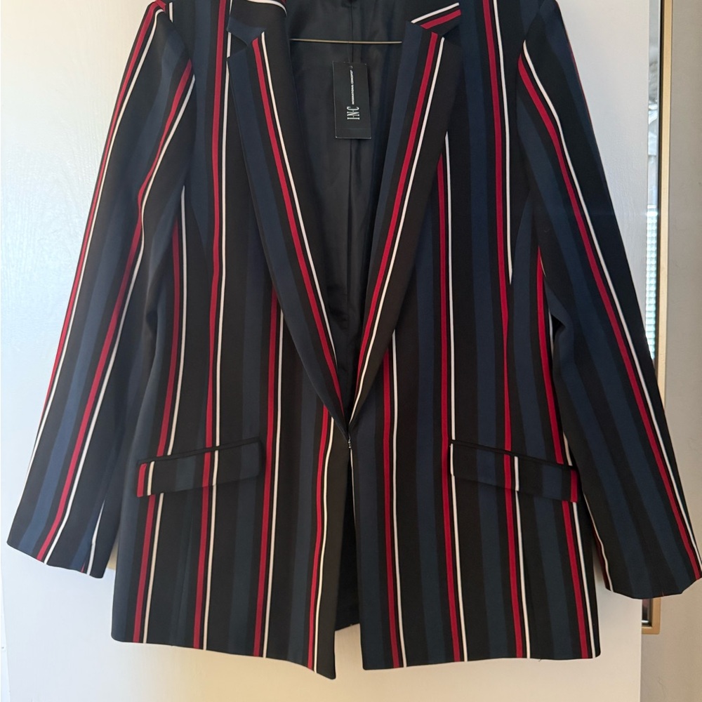 NWT Striped Black and Red Women's Blazer